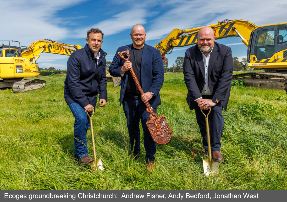 image: ecogas groundbreaking in Christchurch  - October 2025