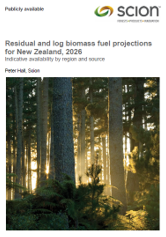 Residual and log biomass fuel projections for New Zealand, 2026 report by Peter Hall, Scion